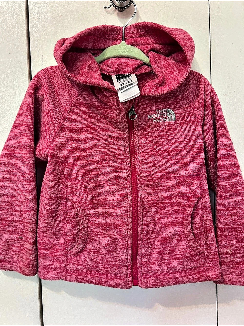 The North Face Glacier Full Zip Hooded Fleece Jacket Pink Girls 2T